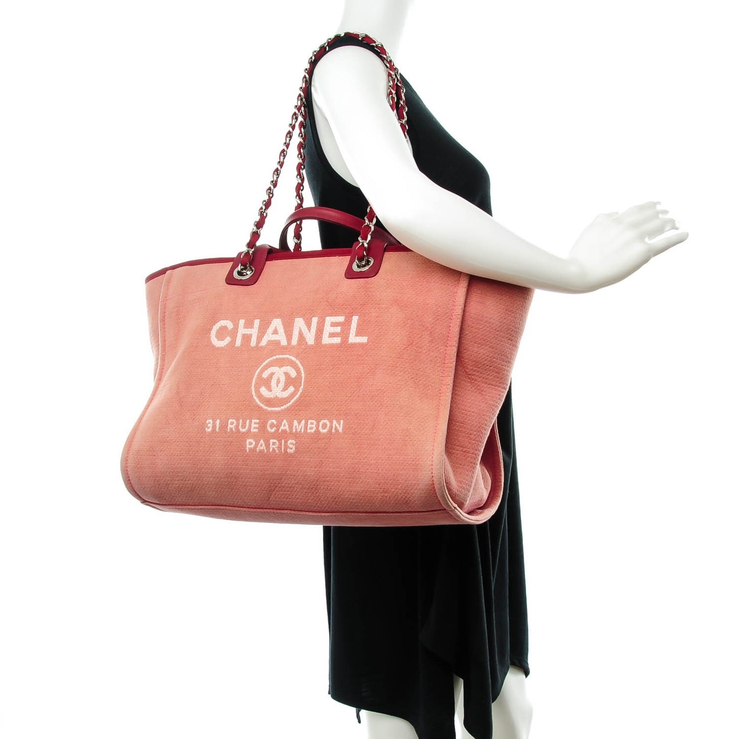 Canvas Large Deauville Tote Red