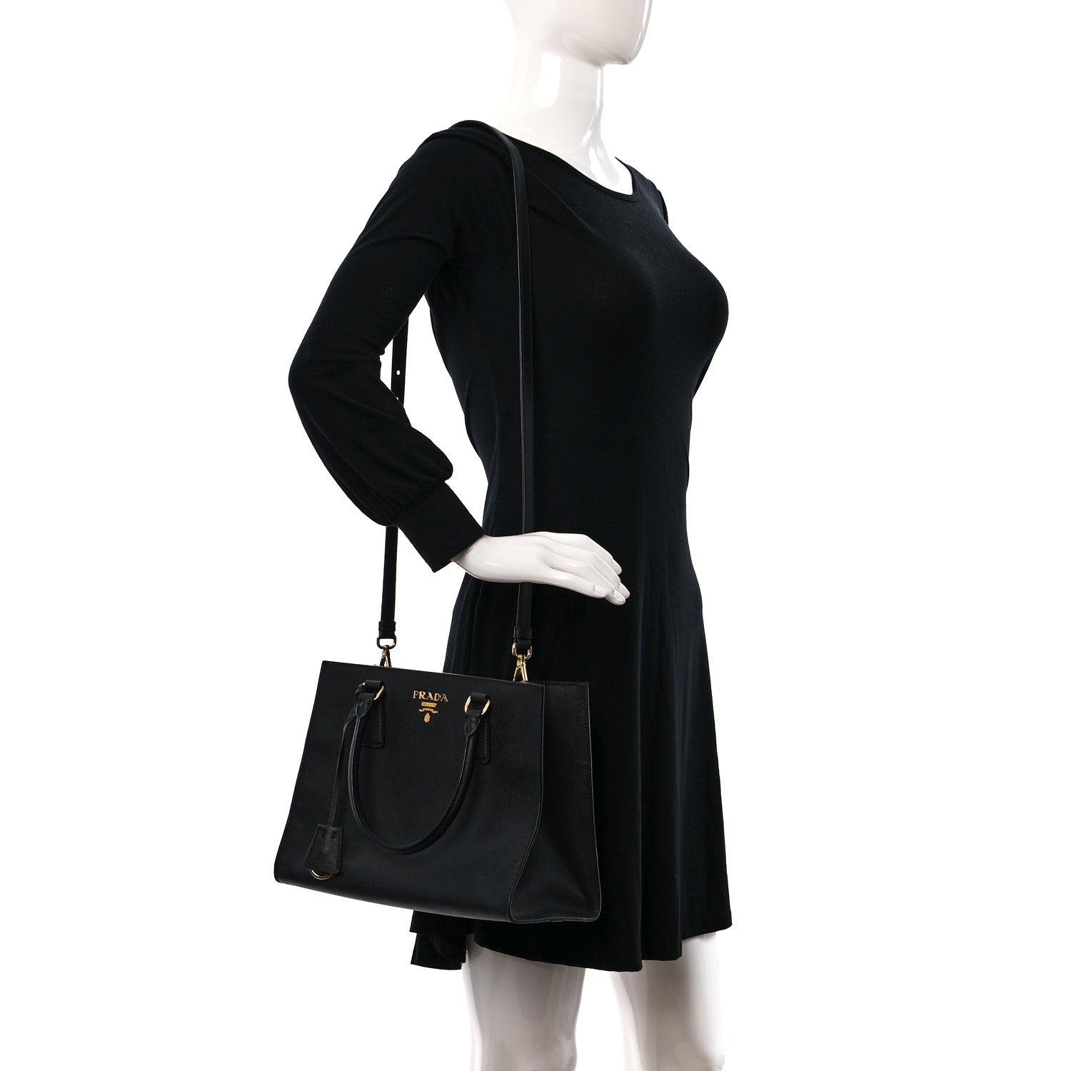 Prada Saffiano Tote Black 2 of 8
