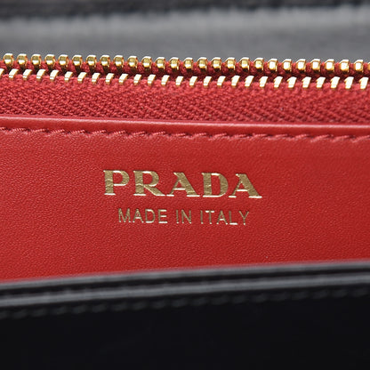Prada Saffiano Vernice Zip Around Wallet Black Rosso 6 of 6