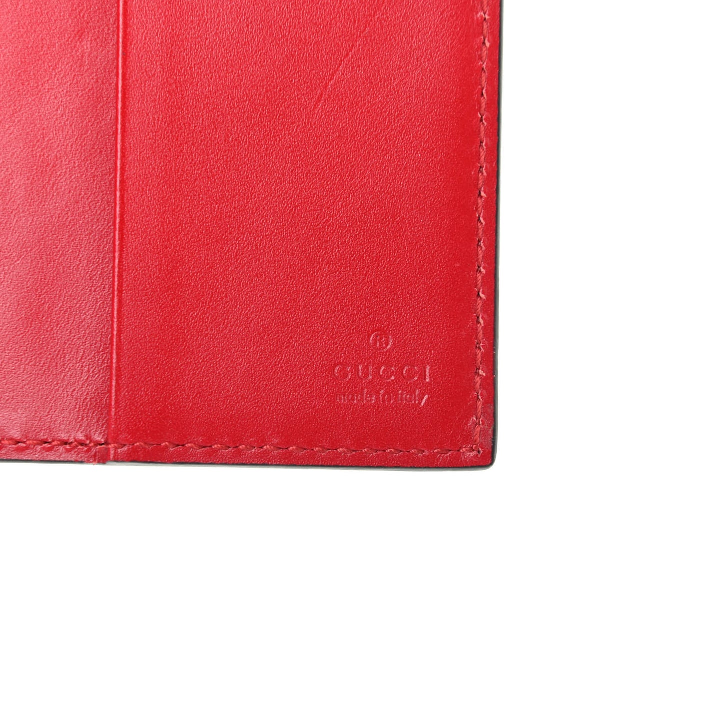 Guccissima Signature Passport Case Red