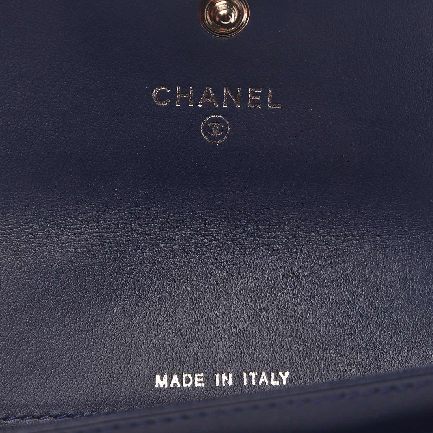 Chanel Grained Calfskin Quilted Boy Card Holder Wallet Dark Blue 6 of 7
