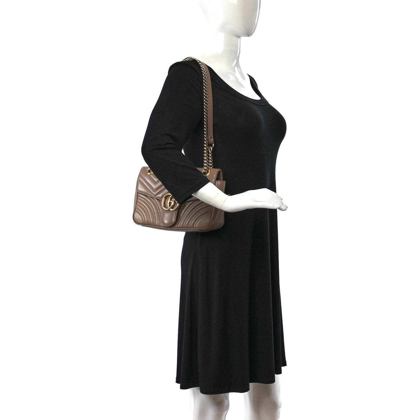 Calfskin Matelasse Small GG Marmont Shoulder Bag Porcelain Rose