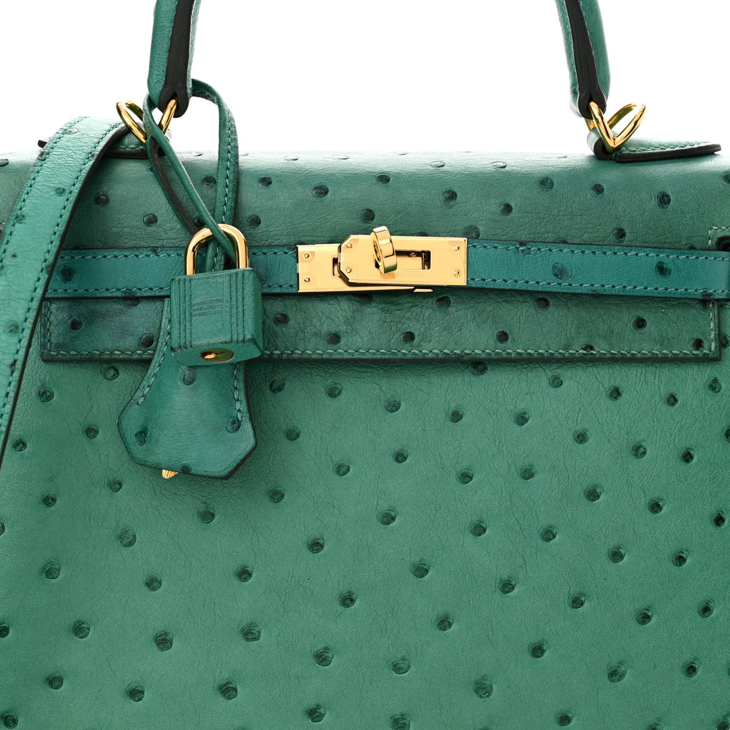 Hermes Ostrich Kelly Sellier 25 Vert Verone 8 of 18