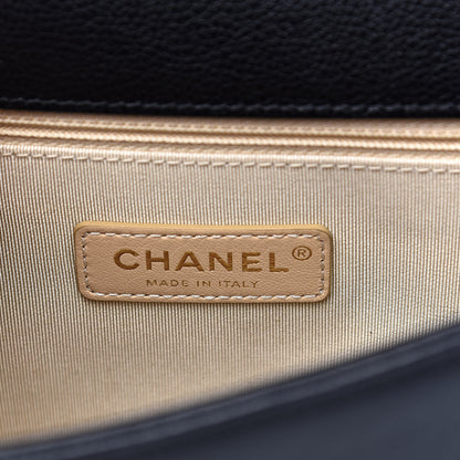 Chanel Grained Calfskin Quilted Medium Label Click Flap Bag Black 6 of 15