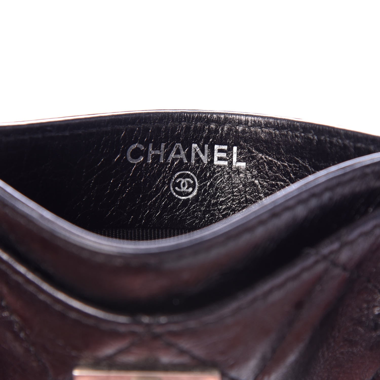 Chanel Aged Calfskin Quilted Reissue Card Holder Black 6 of 9