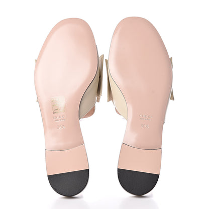 Gucci Nappa Queen Margaret Flat Slide Sandals 38.5 Vintage White 5 of 8
