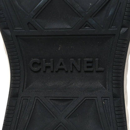 Chanel Velvet Calfskin Mixed Fibers CC Sneakers 39.5 Ivory Black 7 of 8