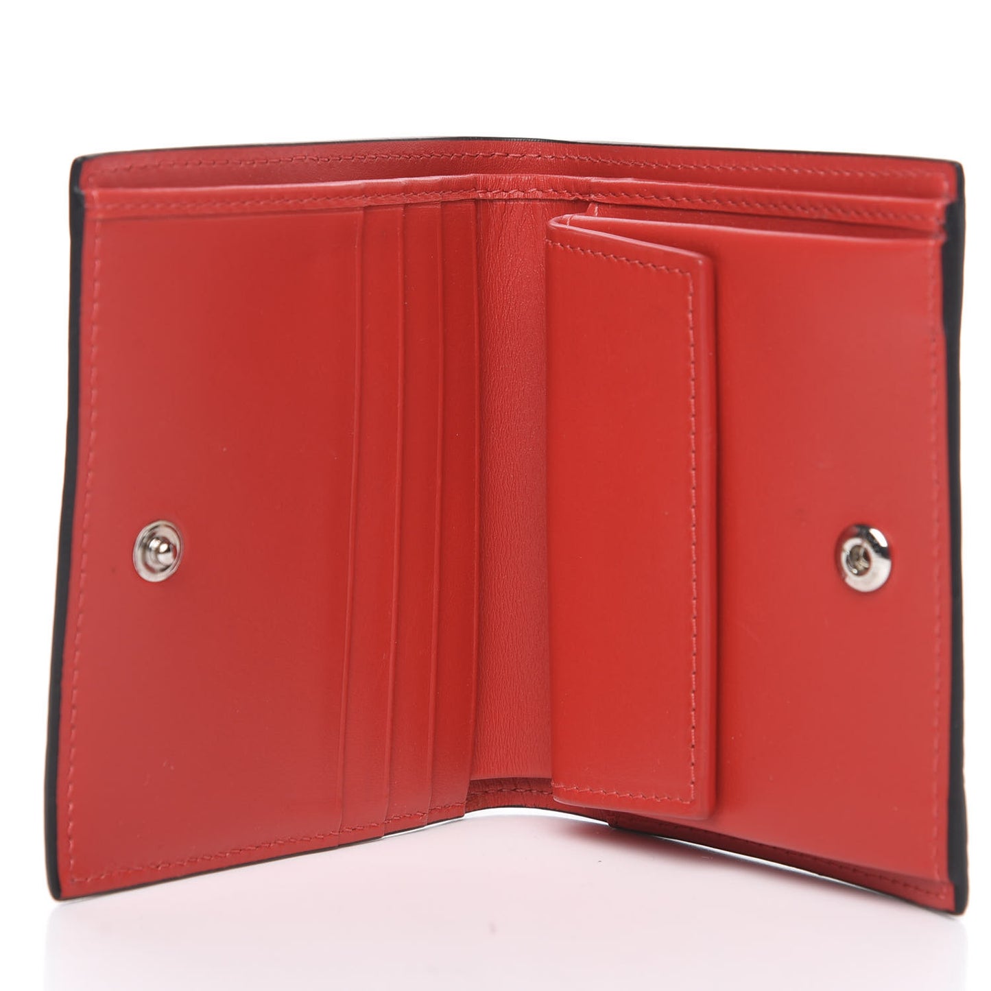 Grained Calfskin Star Studded Bi-Fold Wallet Nude Multimetal
