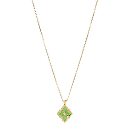 Buccellati 18K Yellow Gold Enamel Opera Tulle Pendant Necklace Green Green 1 of 7