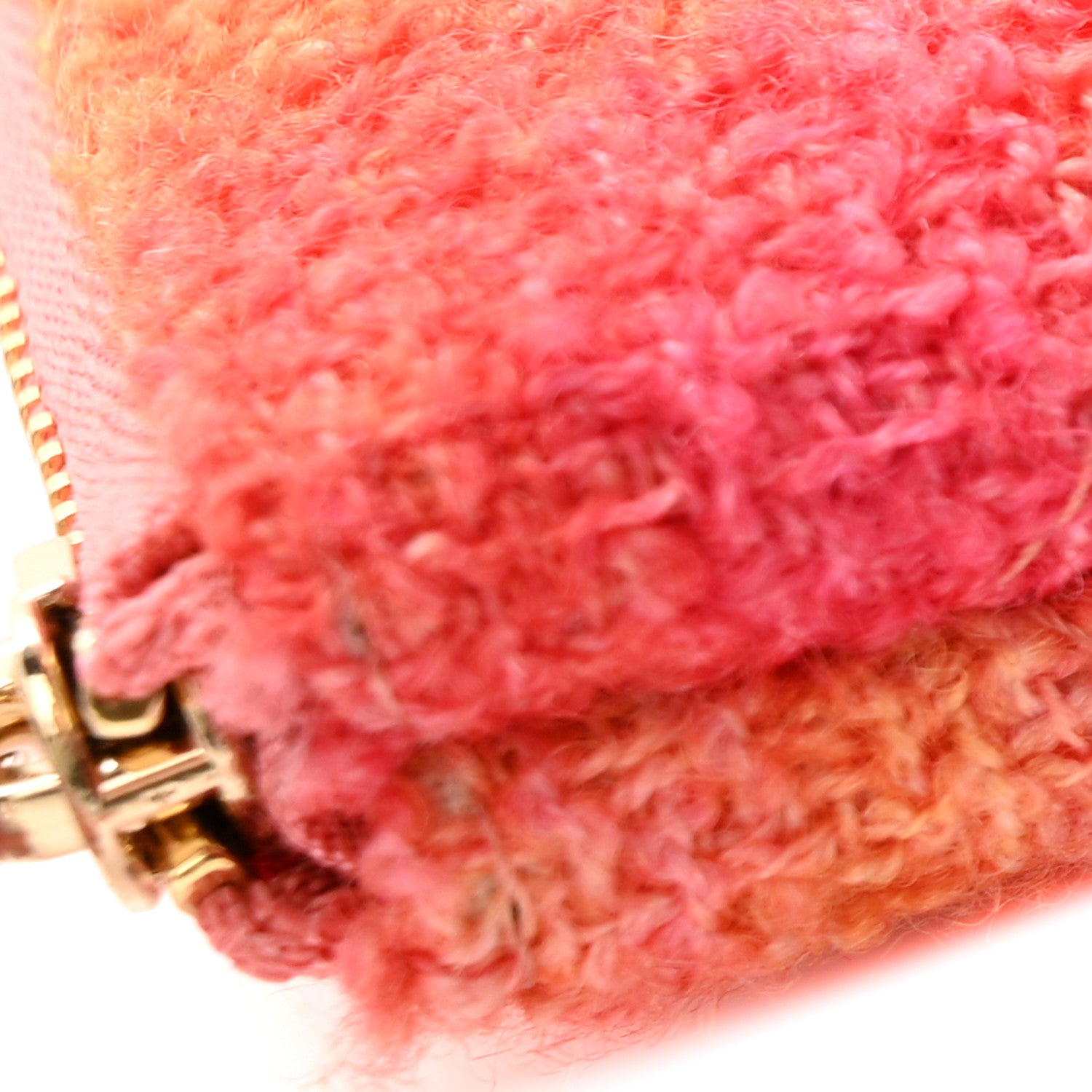 Chanel Tweed Large Chanel 19 Cosmetic Case Coral Pink 9 of 13