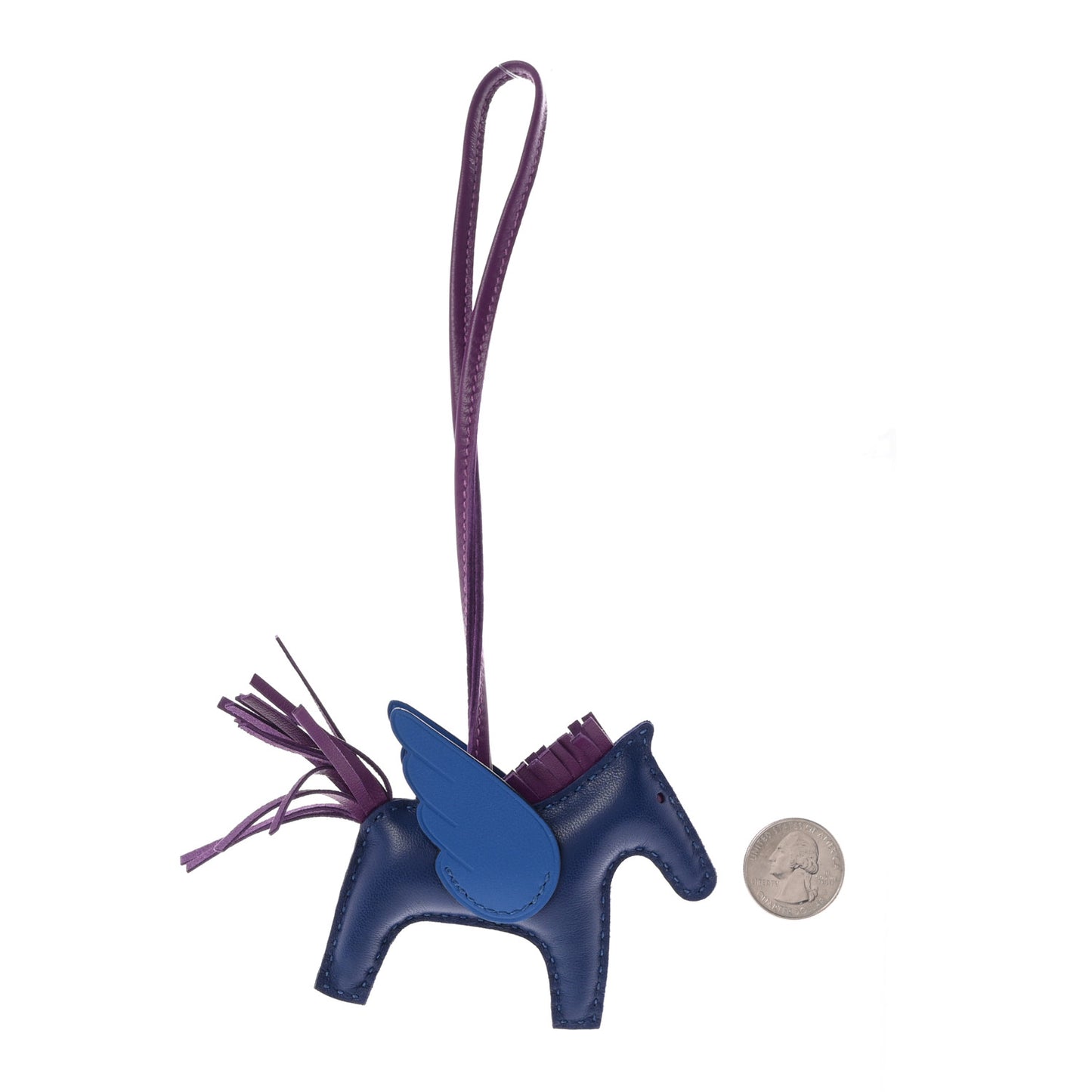 Milo Lambskin Grigri Rodeo Pegase Horse Bag Charm PM Bleu Saphir Violet Bleu France
