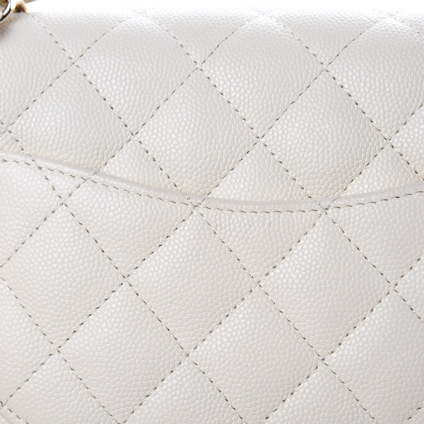 Caviar Quilted Mini Square Flap White