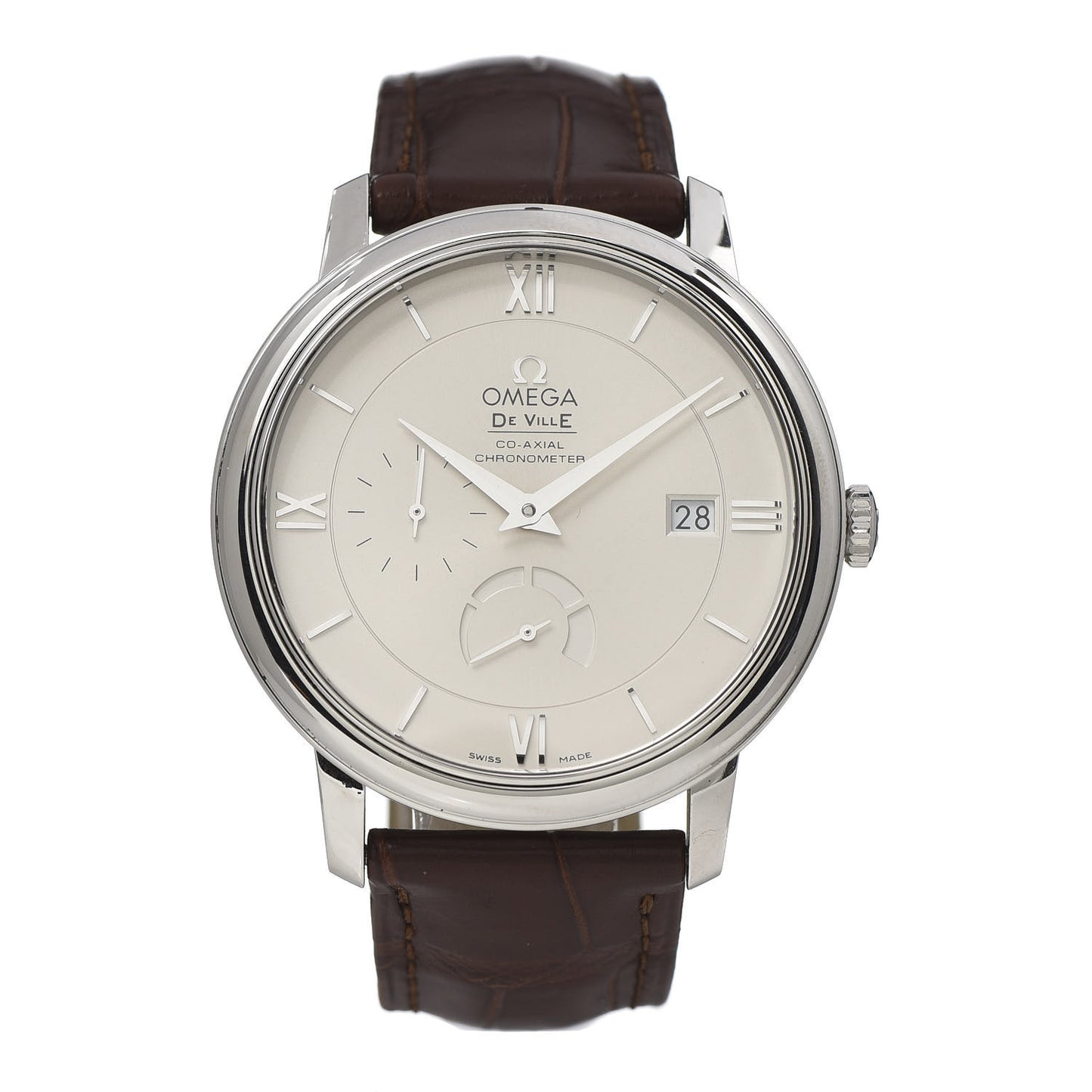Stainless Steel Alligator 39mm De Ville Prestige Co-Axial Power Reserve Automatic Watch 424.13.40.21.02.001