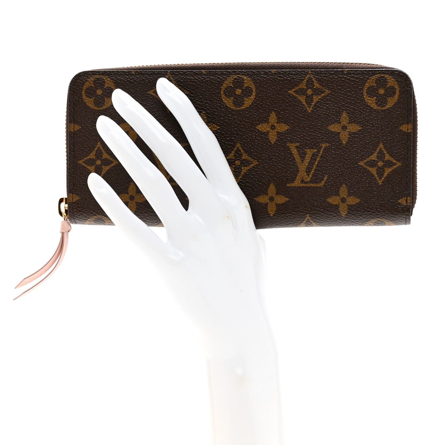 Monogram Clemence Wallet Rose Ballerine