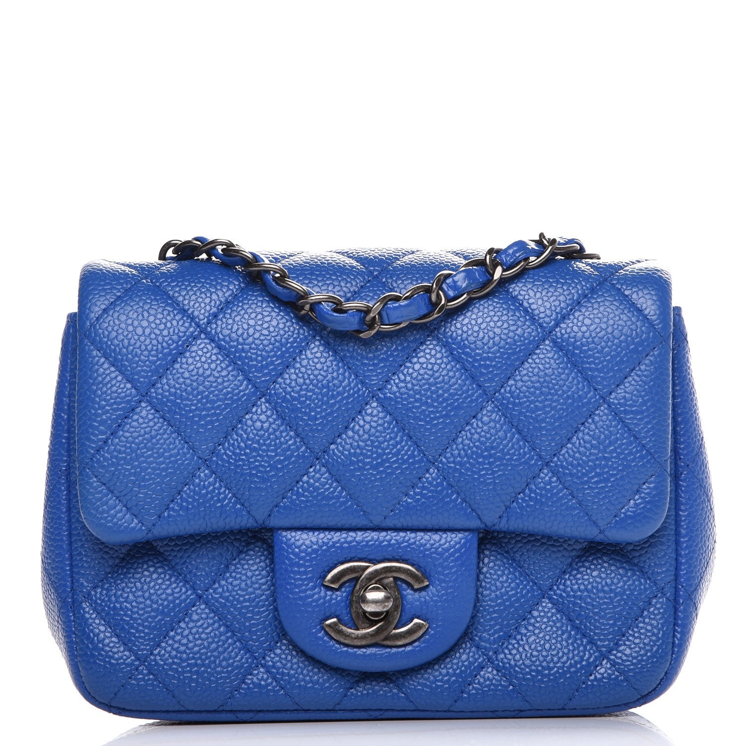 Chanel Caviar Quilted Mini Square Flap Blue 1 of 9