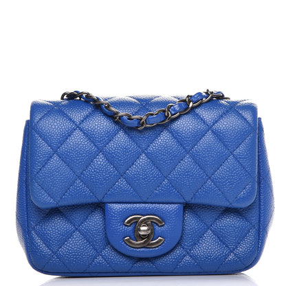 Chanel Caviar Quilted Mini Square Flap Blue 1 of 9