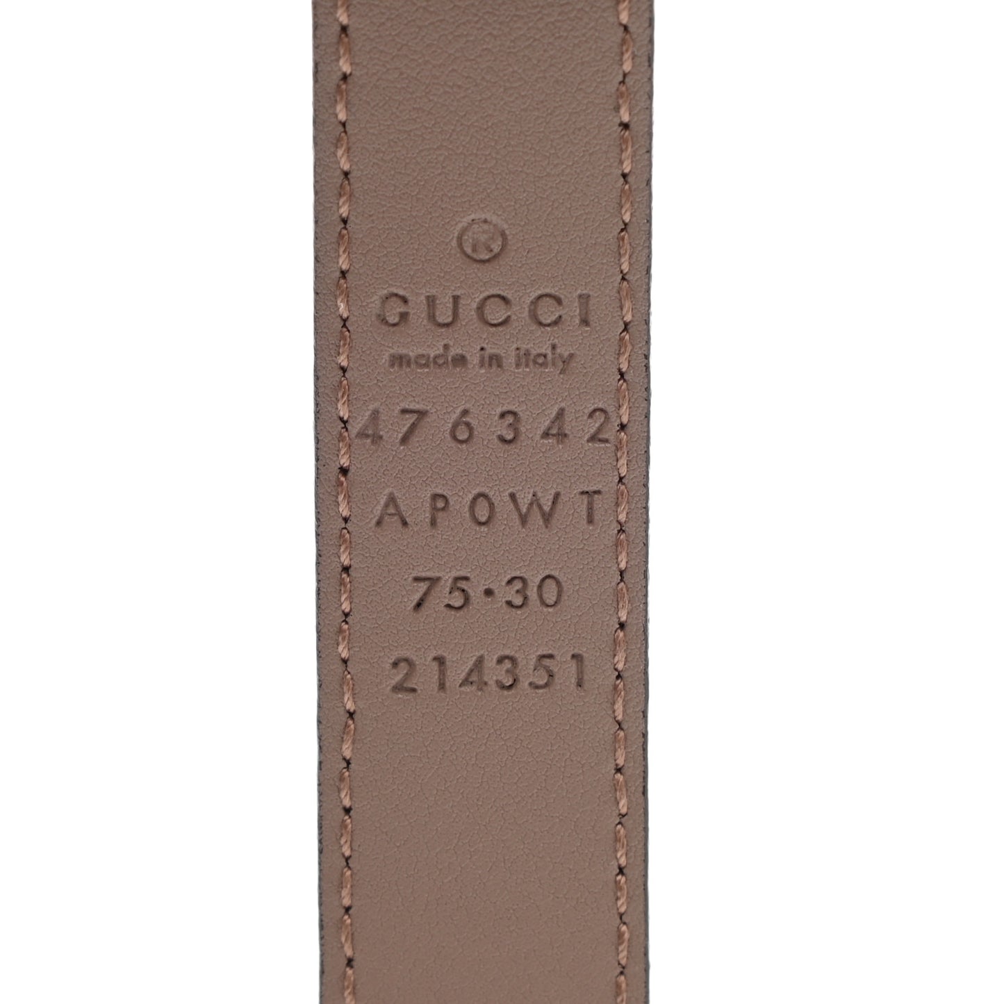 Calfskin Pearl Double G 20mm Belt 75 30 Porcelain Rose