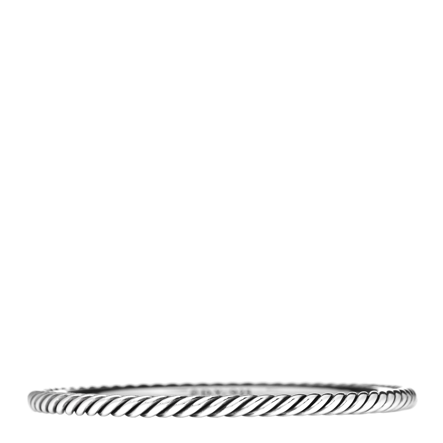 David Yurman Sterling Silver 4mm Cable Classics Bangle Bracelet 1 of 3