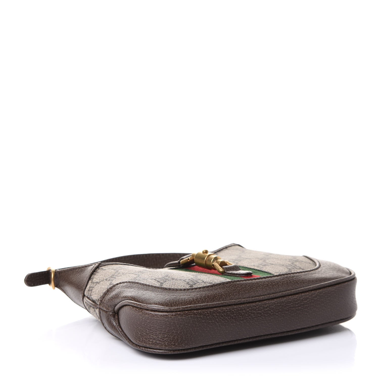 Gucci X BALENCIAGA BB Supreme Monogram Calfskin Web Mini Jackie 1961 Hobo Beige Ebony 4 of 11