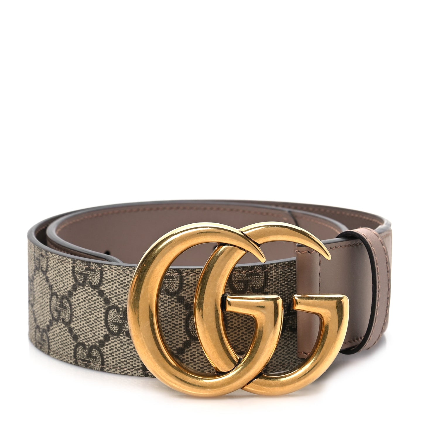 GG Supreme Monogram Matte Plutone Calfskin Double G 40mm Belt 75 30 Beige Ebony Porcelain Rose