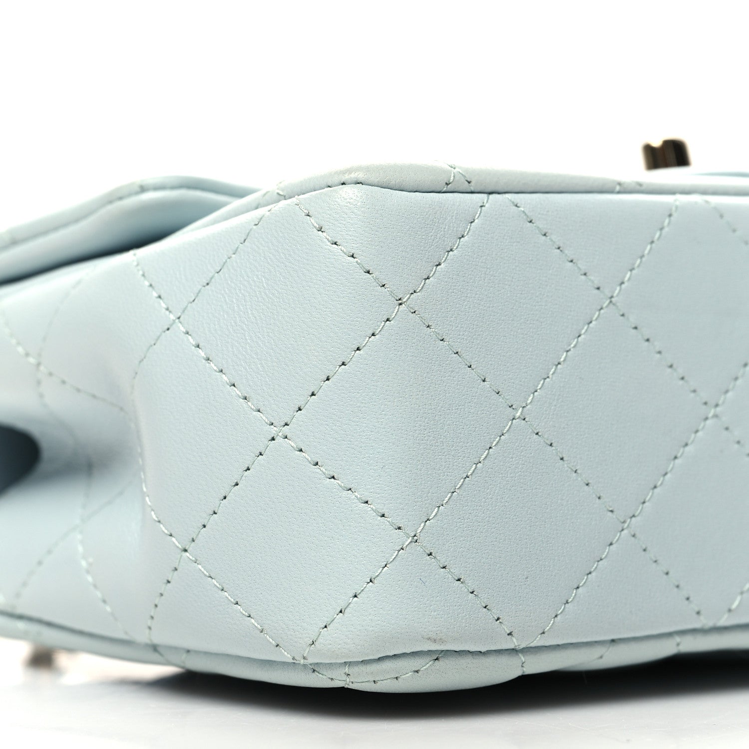 Chanel Lambskin Quilted Mini Top Handle Rectangular Flap Light Blue 9 of 11