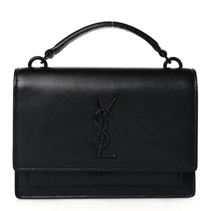Saint Laurent Calfskin Monogram Sunset Chain Wallet Black 1 of 10