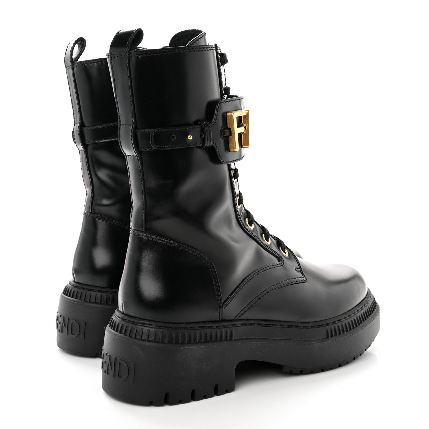 Fendi Vitello Abrasivato Fendigraphy 50mm Biker Boots 38.5 Black 4 of 11