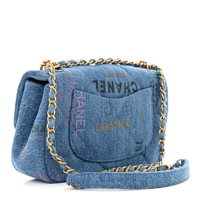 Chanel Denim Quilted Mini Denim Mood Rectangular Flap Blue Multicolor 3 of 10