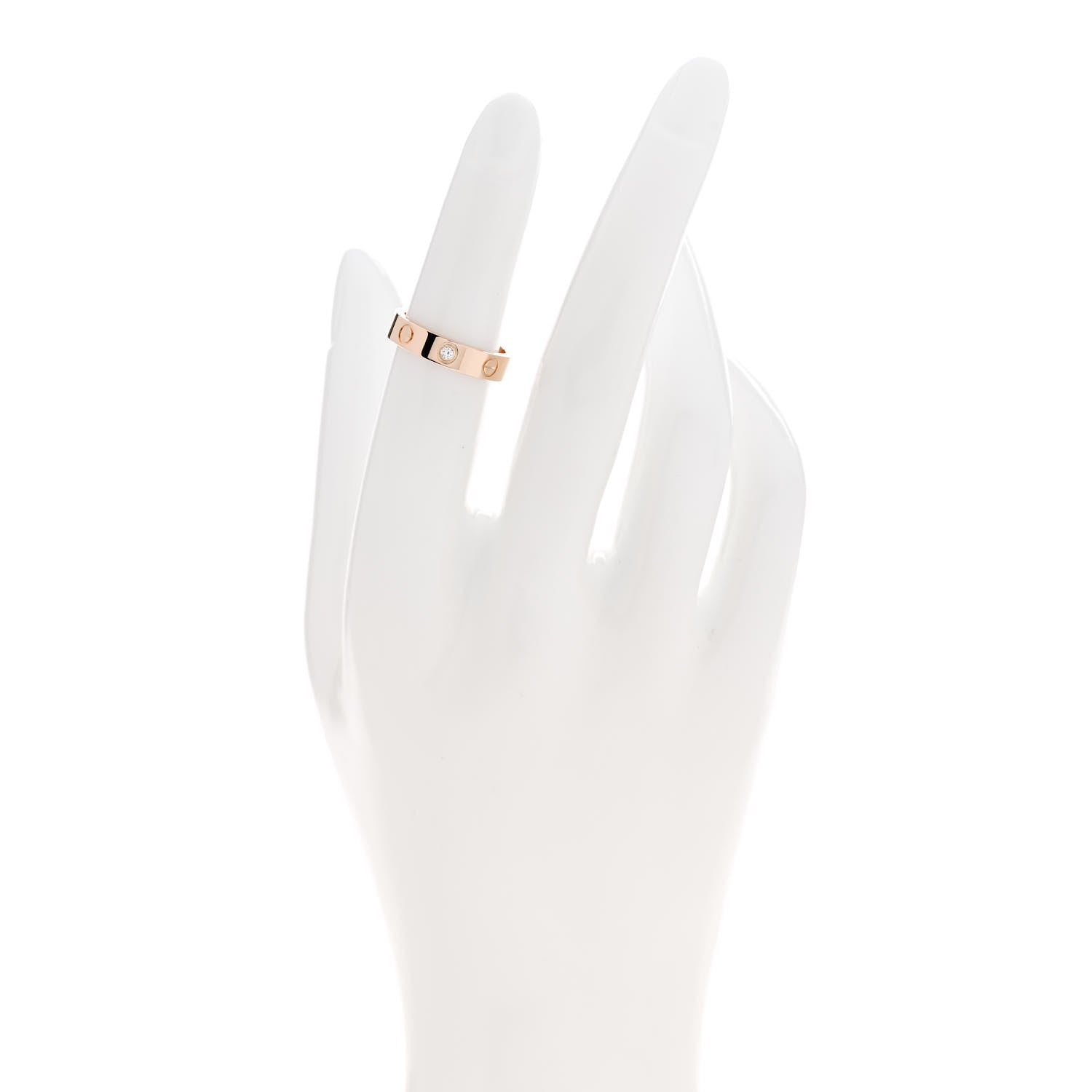 Cartier 18K Pink Gold Diamond 4mm LOVE Wedding Band Ring 49 5 2 of 4