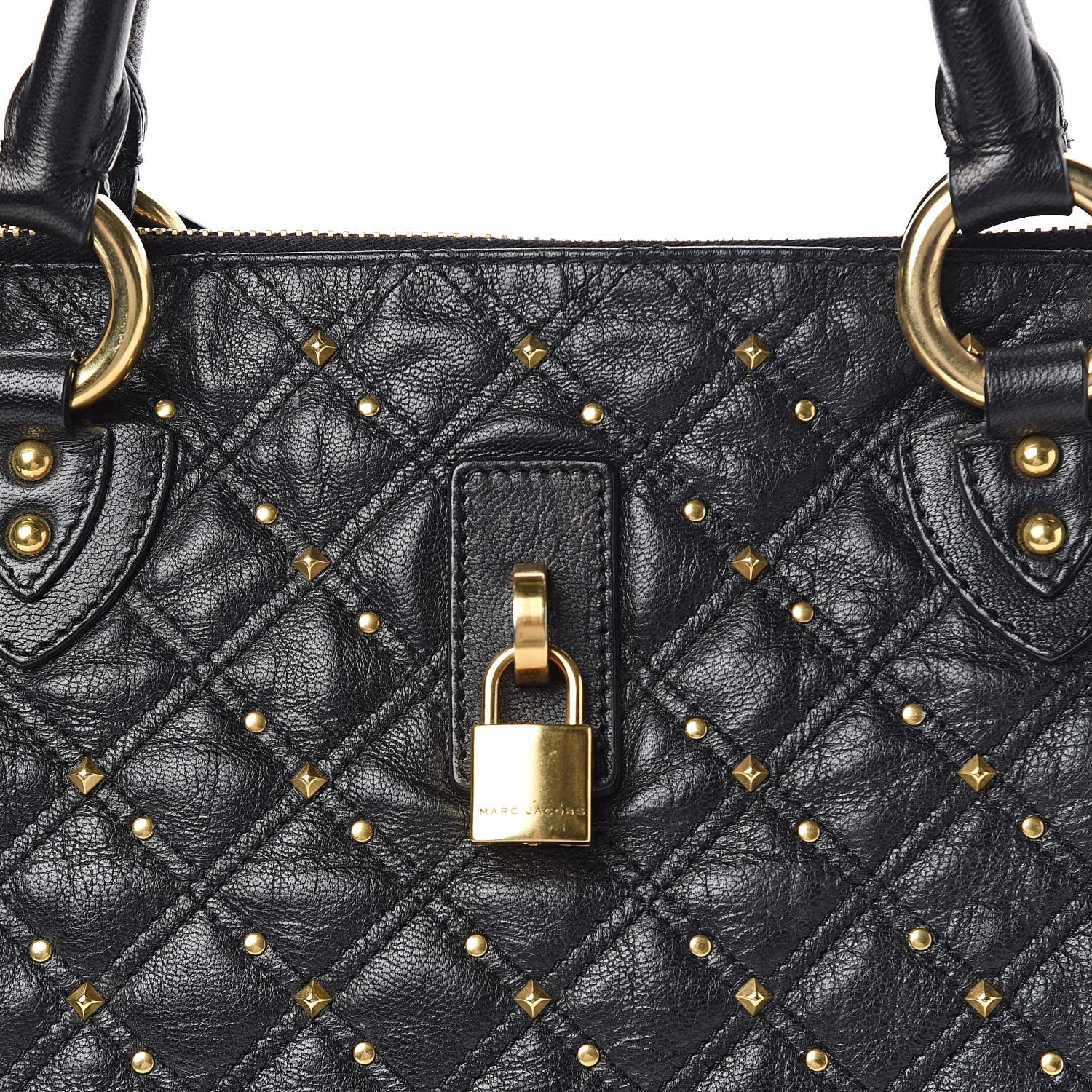 Marc Jacobs Calfskin Quilted Stardust Rio Satchel Tote Bag Black 9 of 14