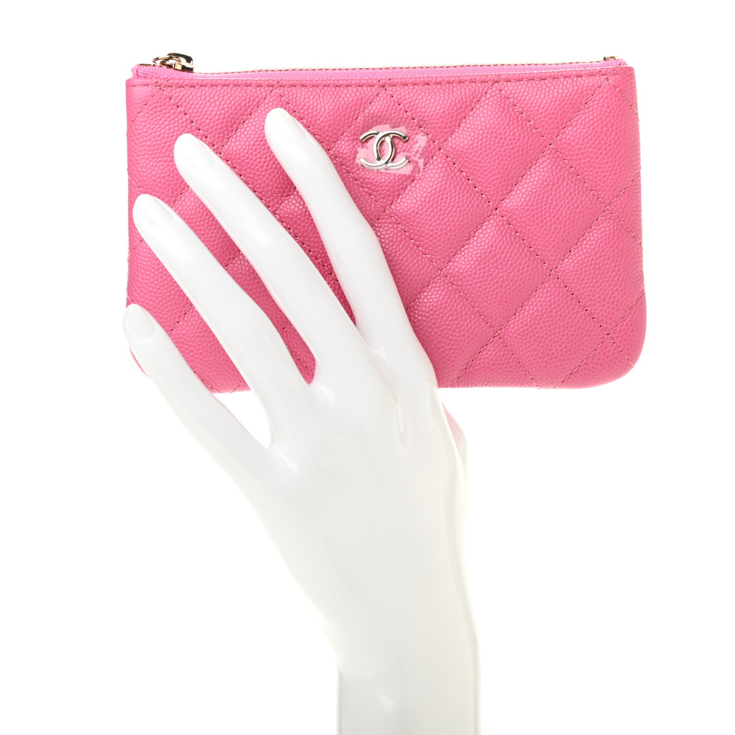 Chanel Caviar Quilted Small Cosmetic Case Pink 2 of 7