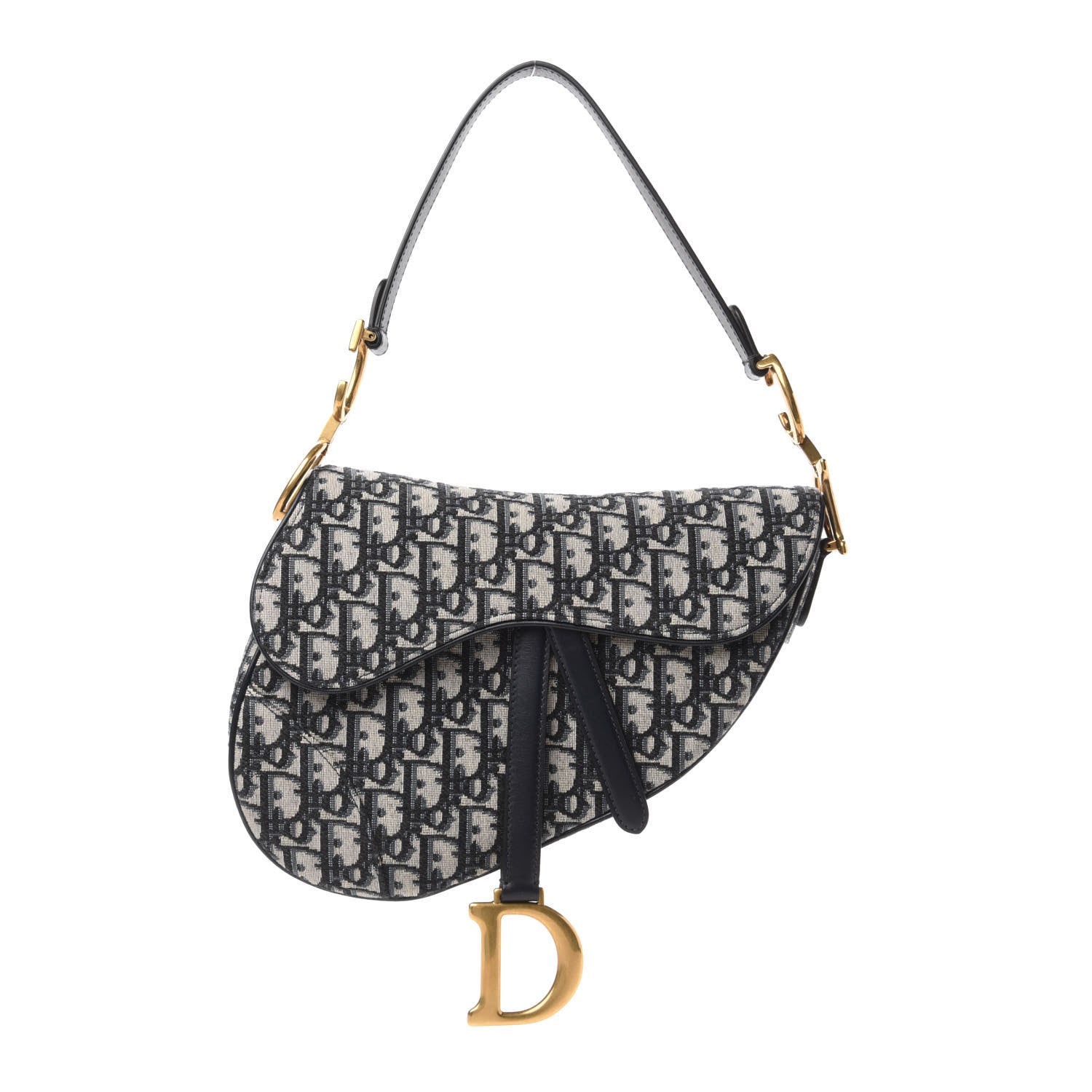 Christian Dior Oblique Saddle Bag Blue 1 of 11