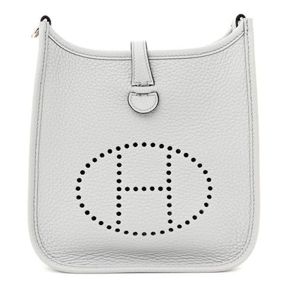 Hermes Taurillon Clemence Amazone Evelyne TPM Bleu Pale Etain 1 of 10