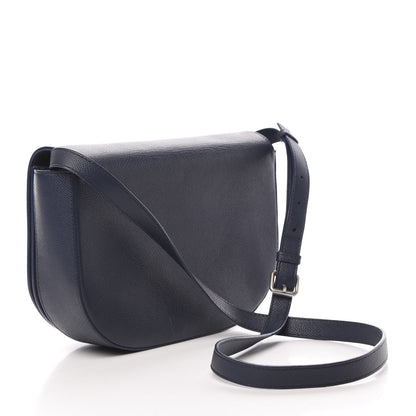 Balenciaga Grained Calfskin Logo Print S Ville Day Bag Bleu Canopee 3 of 16
