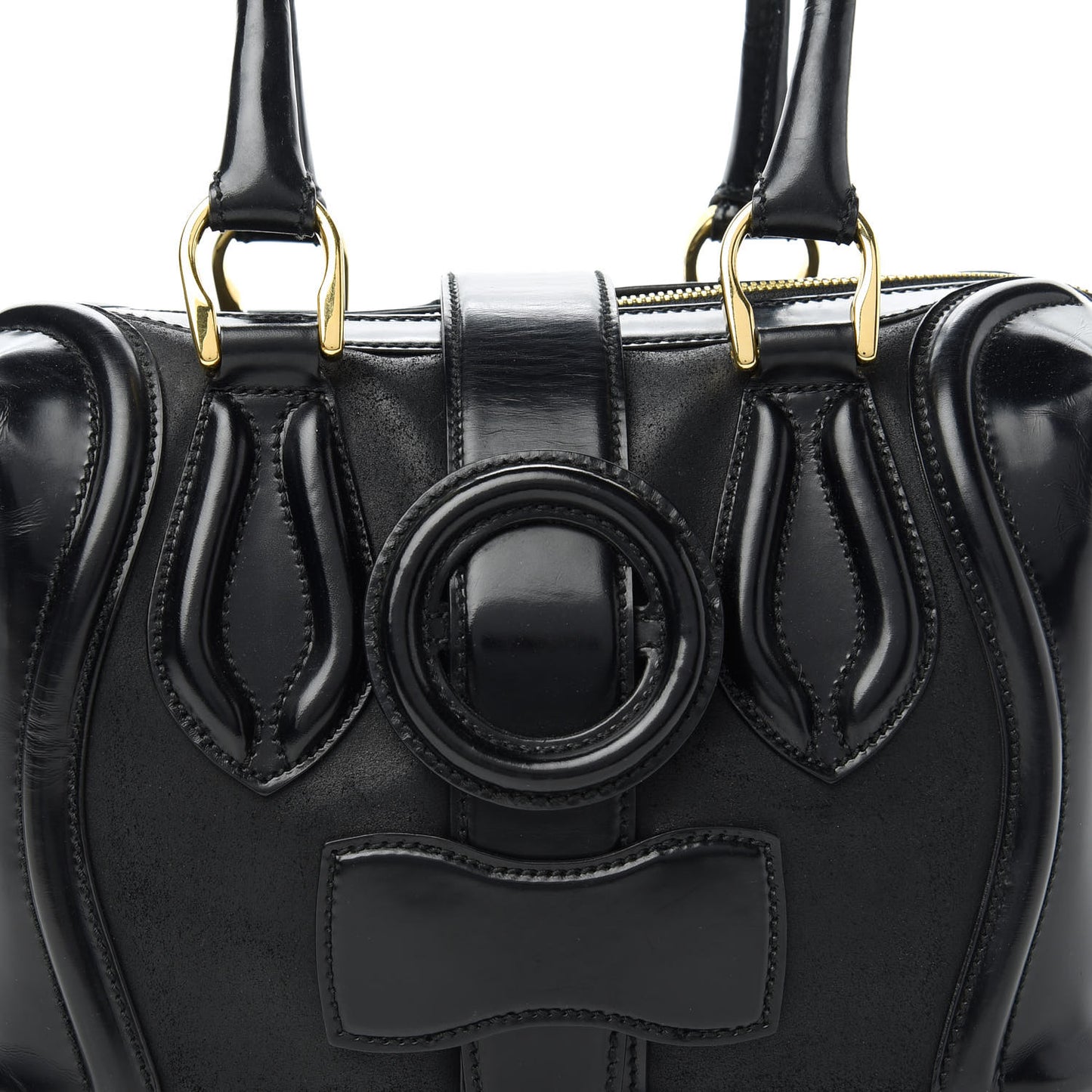 Patent Suede Sac Superb Black