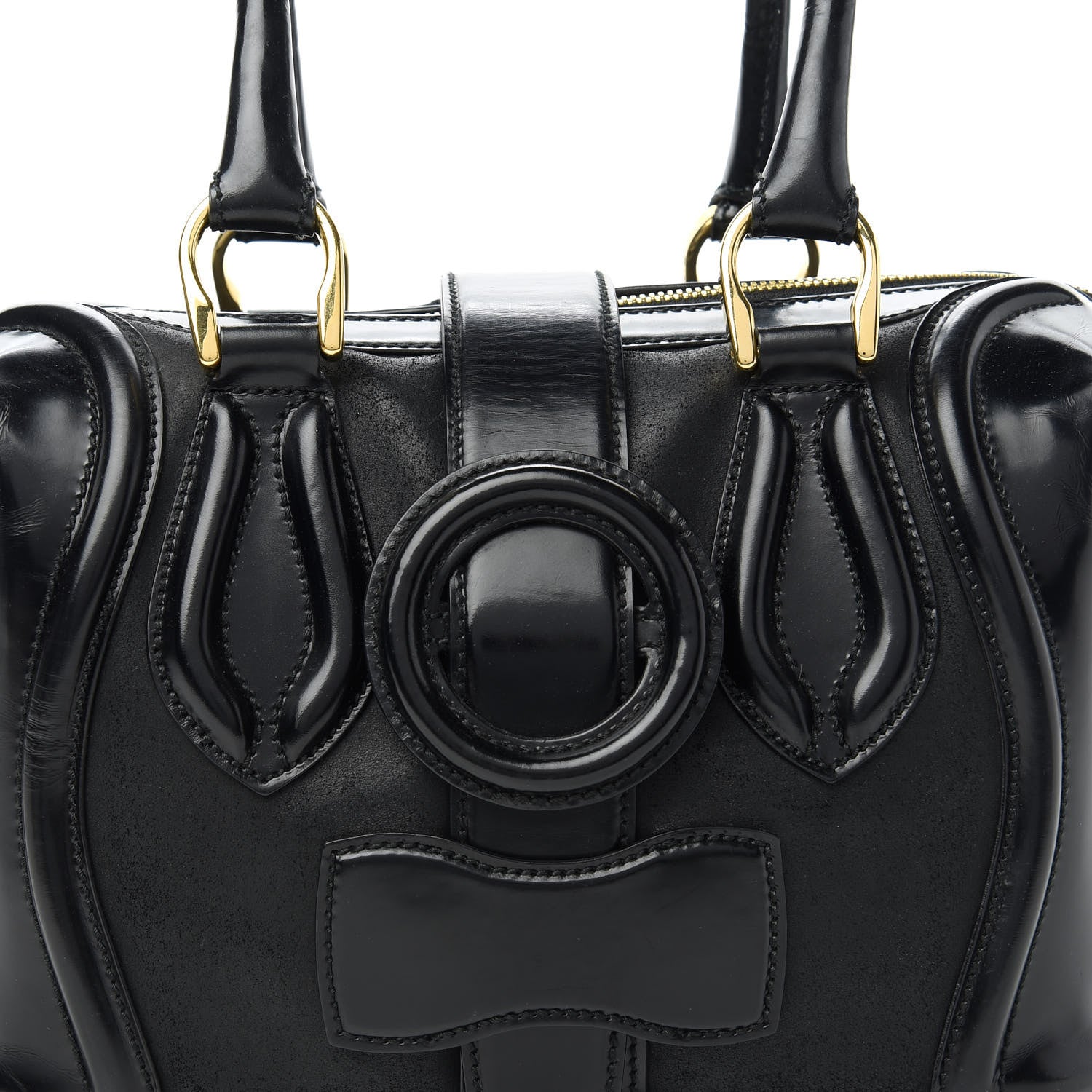 Balenciaga Patent Suede Sac Superb Black 10 of 11