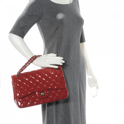 Chanel Patent Jumbo Double Flap Red 2 of 9