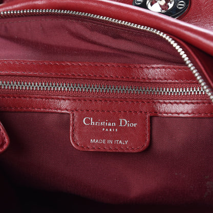 Christian Dior Lambskin Cannage Medium Granville Tote Red 7 of 22