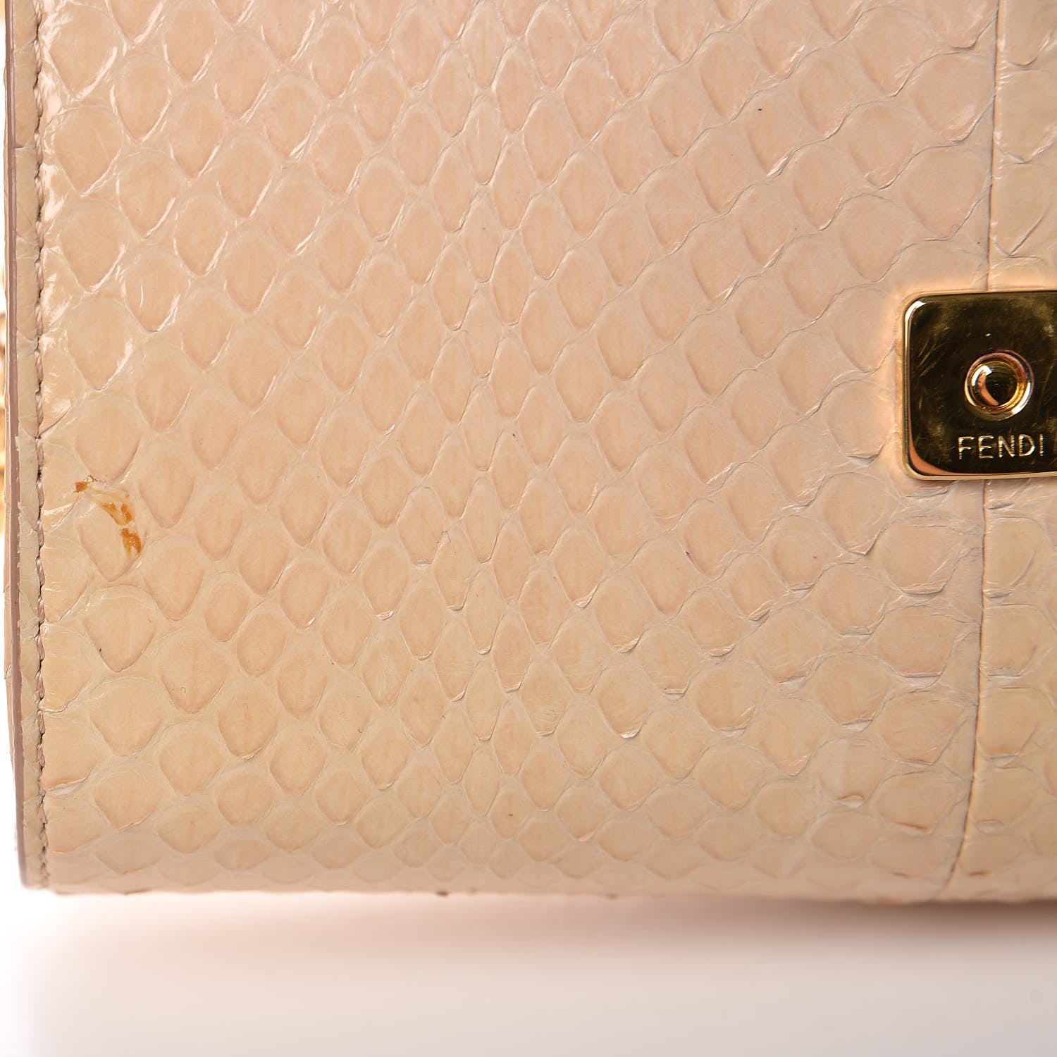 Fendi Snakeskin Mini Rush Clutch Blush 8 of 8