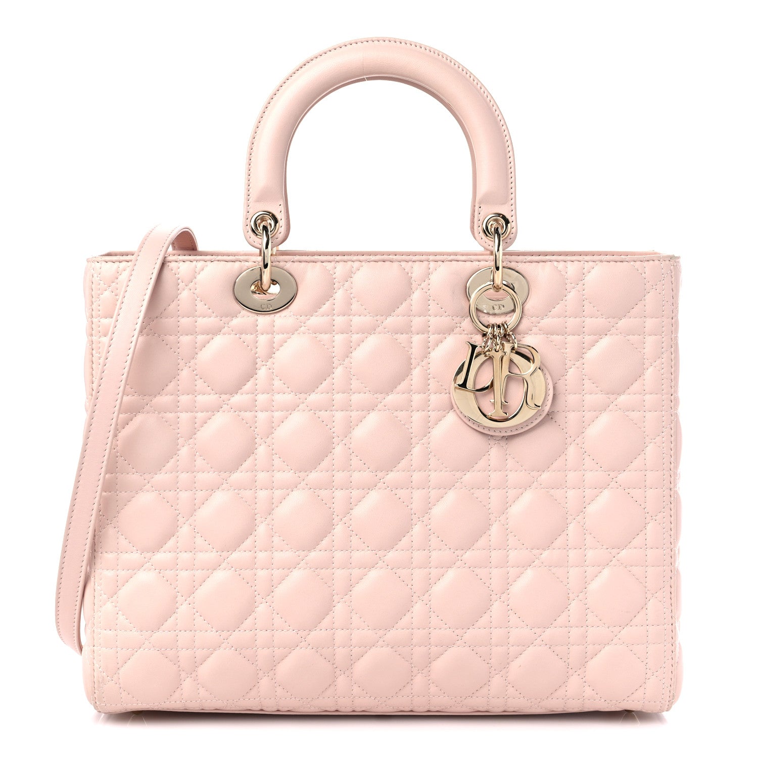 Christian Dior Lambskin Cannage Large Lady Dior Light Pink 1 of 11