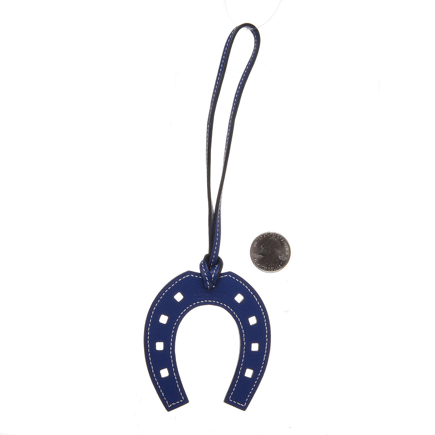 Hermes Swift Paddock Horseshoe Bag Charm Bleu Electrique 2 of 4