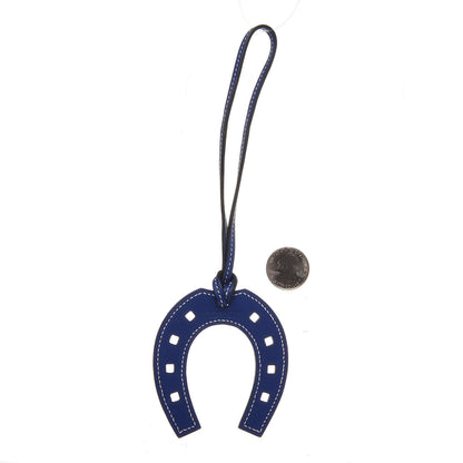 Hermes Swift Paddock Horseshoe Bag Charm Bleu Electrique 2 of 4