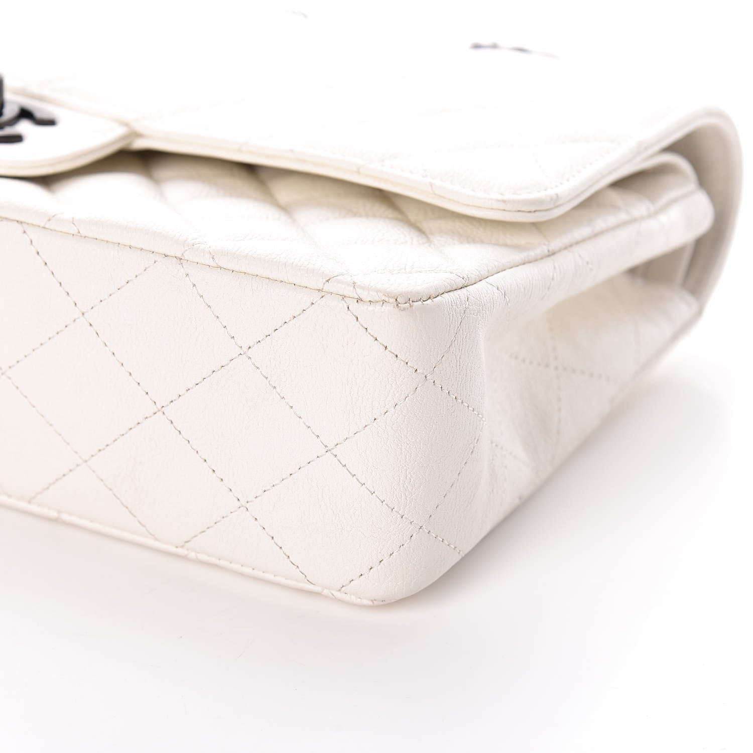 Chanel Grained Calfskin Quilted Medium Double Flap White 6 of 12