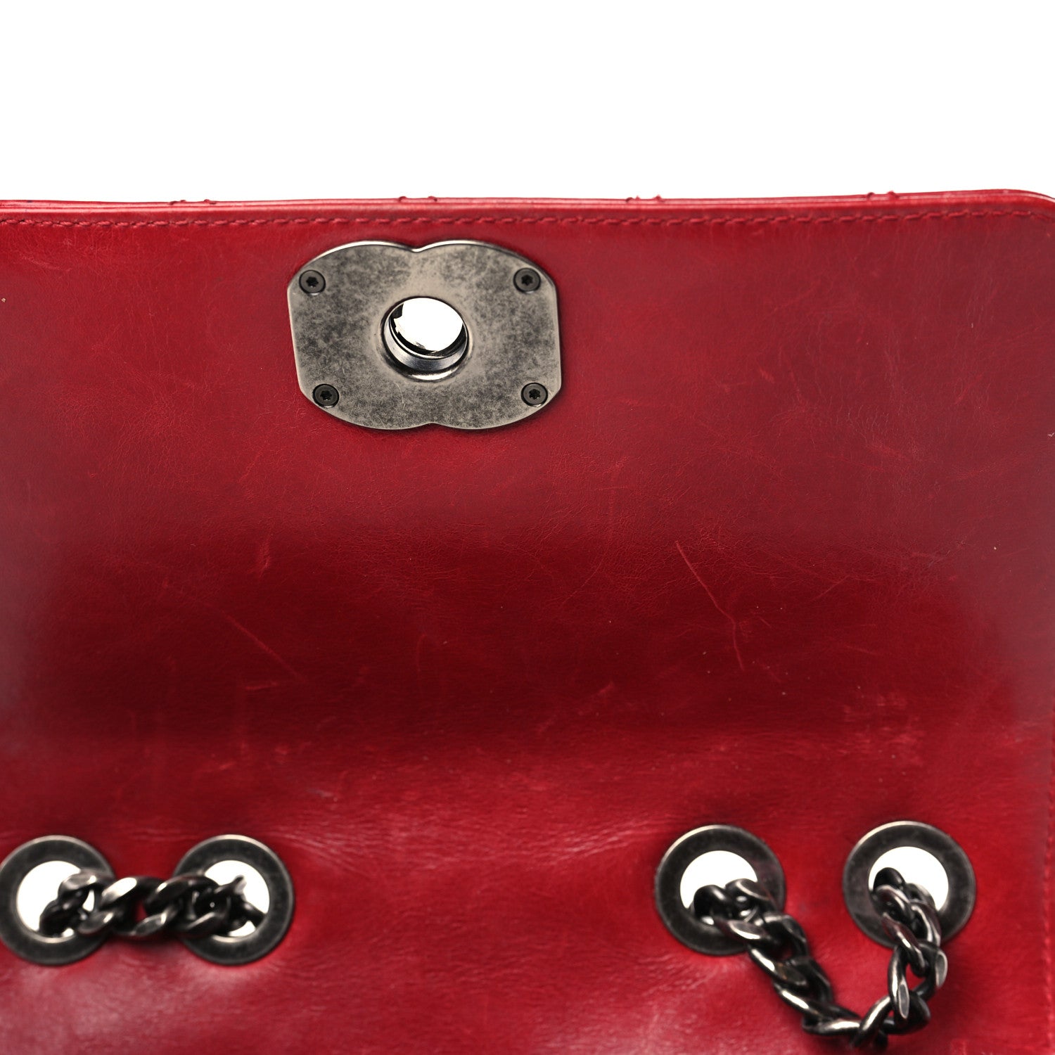 Chanel Glazed Calfskin Quilted Small Coco Boy Flap Red 10 of 12