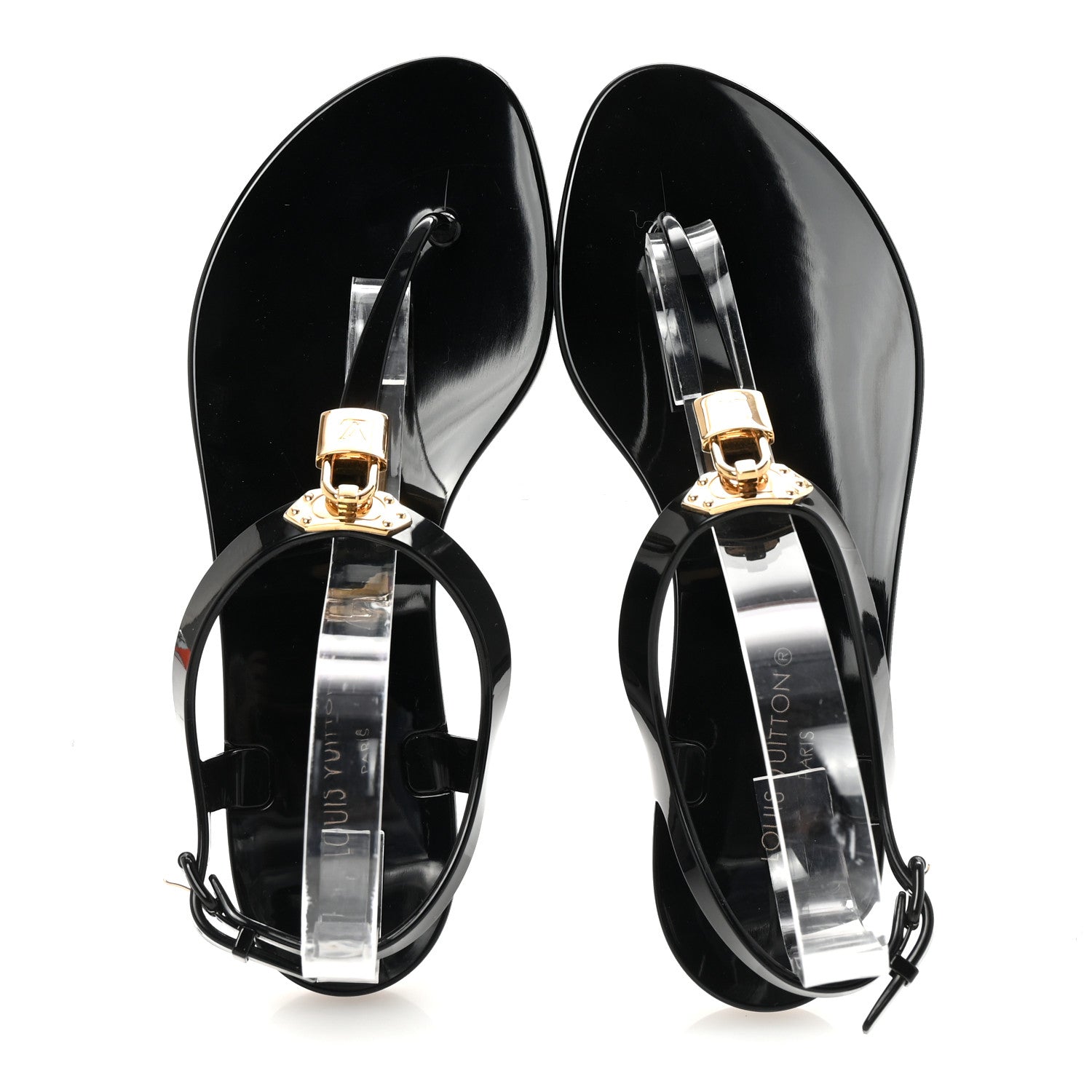 Louis Vuitton Rubber Bikini Thong Flat Sandals 39 Black 2 of 8