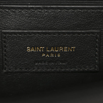 Saint Laurent Grain De Poudre Textured Mixed Matelasse Triquilt Medium Monogram Satchel Black 6 of 11