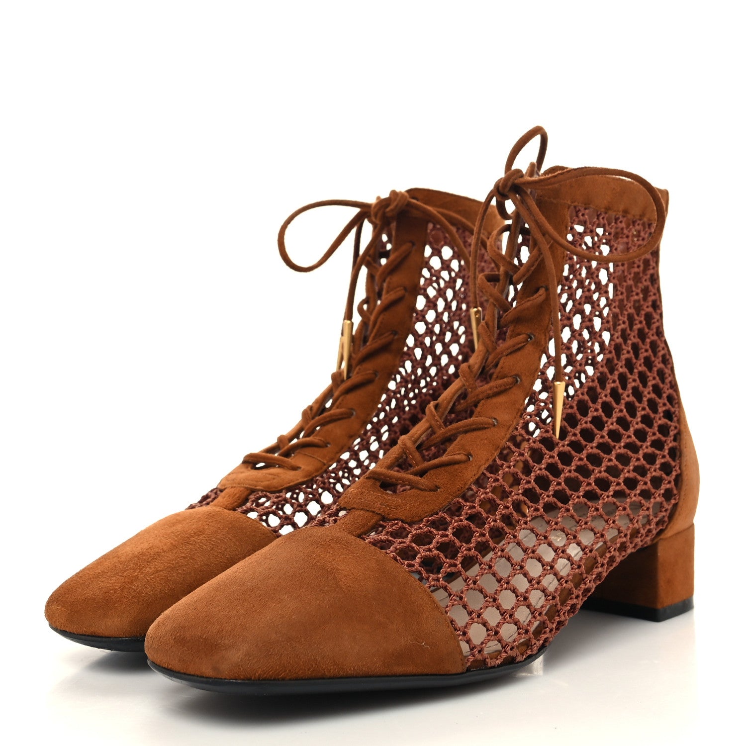 Christian Dior Suede Resille Naughtily-D 30mm Ankle Boots 37.5 Golden Brown 3 of 9
