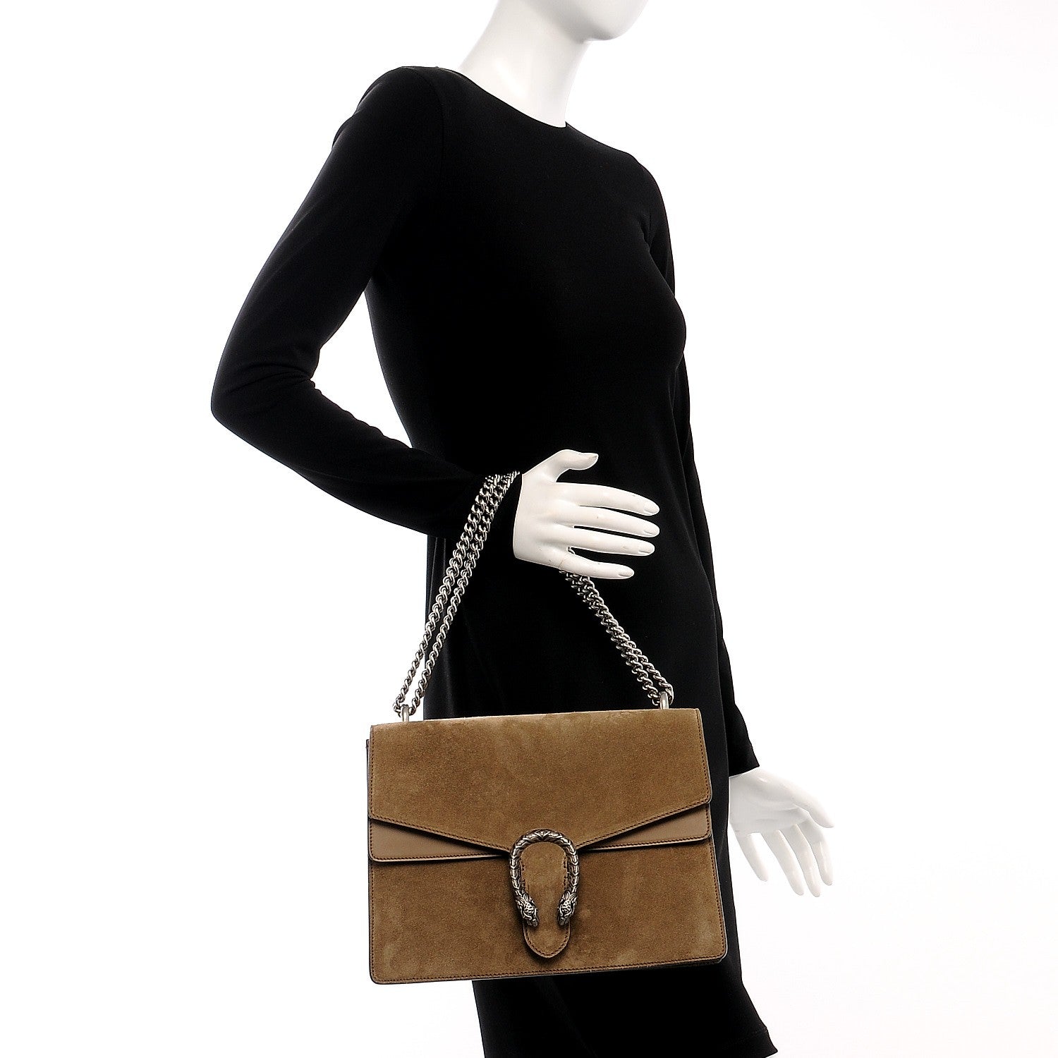 Gucci Suede Medium Dionysus Shoulder Bag Taupe 2 of 7