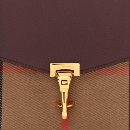 Burberry Derby Calfskin House Check Small Macken Crossbody Bag Mahogany Red 8 of 10