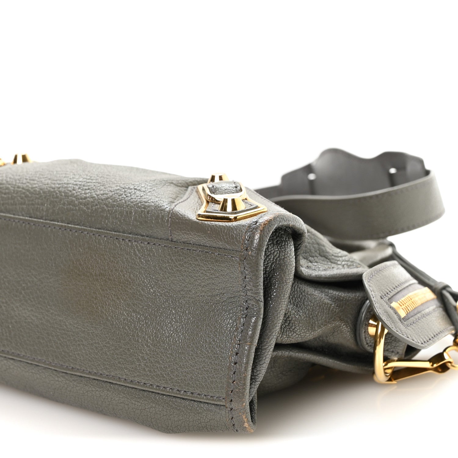 Balenciaga Chevre Gold Metallic Edge Hardware Mini City Gris Acier 10 of 10